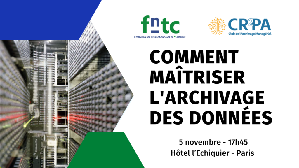 Maîtriser l'archivage des données, conférence le 5 novembre 2024 à 17h45.